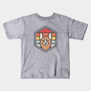 Retro Badge Corgi Kids T-Shirt